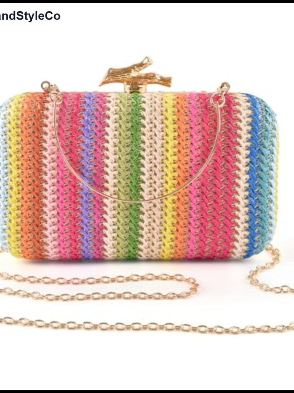 PACETAP Straw Woven Pleated Satin Evening Clutch Purse Detachable Chain Strap